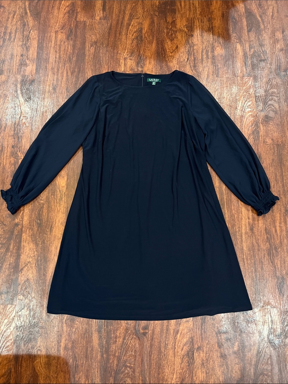 Lauren Ralph Lauren navy blue Long-Sleeve Midi Shift Dress